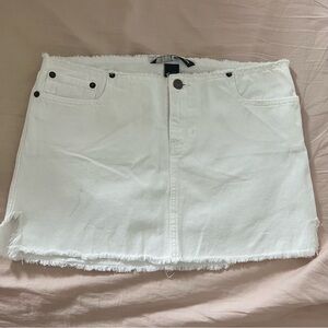Abercrombie White Denim Mini Skirt